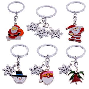Porte-clés porte-clés anneau noël père noël flocon de neige pendentif porte-clés porte-clés cadeaux de noël