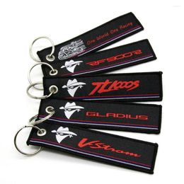 Llaveros Llavero Bordar JDM Cultura Tela Doble Logotipo Bordado Coche Auto Llavero Etiqueta Clave Keytag K20 Turbo En Uso Go Green