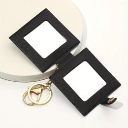 Keychains Keandchain Miroir pliable avec transfert de chaleur à imprimé sublimation Blank Key Key Chain Mini métal maquillage