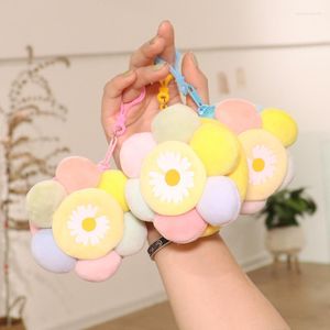 Keychains sleutelhanger voor vrouwen schattige snoepkleur bloem munt tas sleutel tas daisy oortelefoon opslag hanger accessoire keten 2023