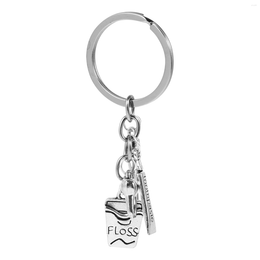 Porte-clés Porte-clés Cadeau Dentiste Clé Porte-clés Dent Dentifrice Bijoux Hygiéniste Cadeaux Assistant Anneau Charme Chaîne Graduation Pendentif Soie