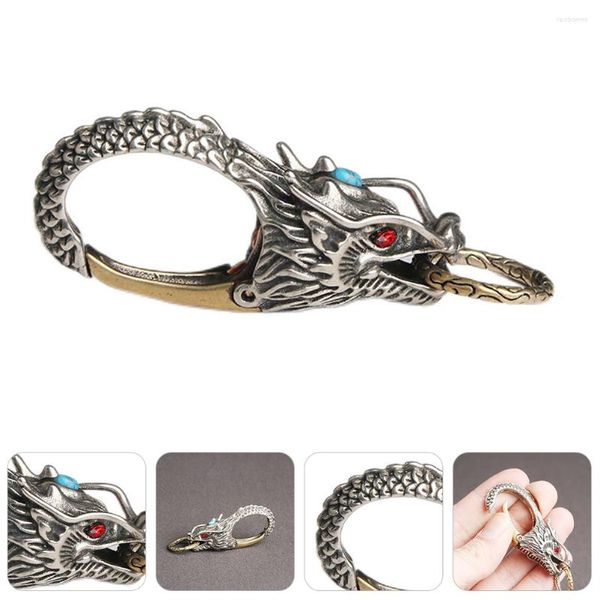 Porte-clés porte-clés crochet Bracelet pendentif breloques rétro Animal hommes mode anneaux homme chinois Dragon mousqueton Clip