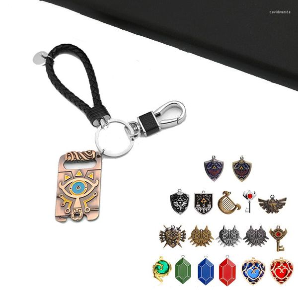 Porte-clés maître épée oeil sauvage, pendentif en métal tressé en cuir, porte-sac, bijoux Anime Llavero