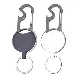 Porte-clés porte-clés corde extensible crochet métal fil tirer sportif rétractable porte-clés pour ménage bureau randonnée en plein air