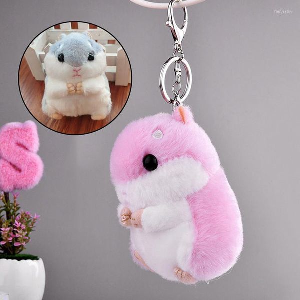 Porte-clés avec hamster en peluche mignon poupée poupée porte-clés voiture pendentif sac accessoires pour adultes enfants copines cadeaux Fier22