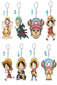 Porte-clés Porte-clés Femme One Piece Porte-clés Hommes Luffy Pendentif Bague Unisexe Élégant Titulaire Acrylique Bijoux Tony Chopper Brelok1351830