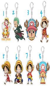 Keychains Keychain femme One Piece Key Chain Men Luffy Pendant Ring Unisexe Élégant Holder Acrylique Jewelry Tony Chopper Brelok1066803