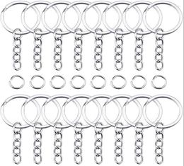 Sleutelhangers Sleutelhanger Sleutelhanger Split Ring 100 stks Metalen Blank Ringen Keyfob Sleutelhanger Hanger Kettingen