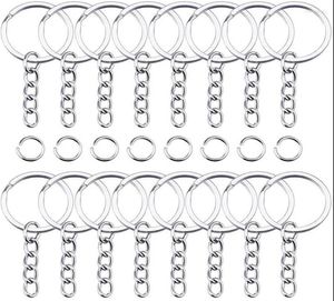 Sleutelhangers Sleutelhanger Sleutelhanger Split Ring 100 stks Metalen Blank Ringen Keyfob Sleutelhanger Hanger Kettingen