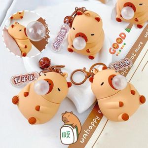 Sleutelhangers Sleutelhanger Knijp Capybara Sleutelhanger Bubble Hanger Kawaii Creatief Spugen Speelgoed