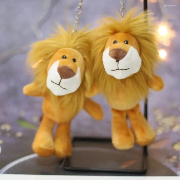 Llaveros Accesorios de juguete para niños Llavero Cadena Llavero de coche Decoración colgante Pequeño muñeco de león Llavero de peluche