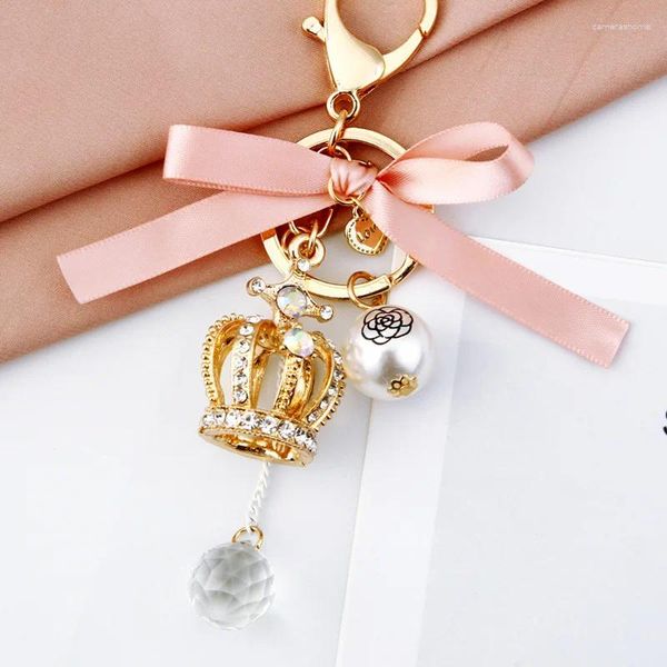 Llaveros King Crown Llavero Colgante Charm Rhinestone Cristal para bolso Monedero Bolsa Carkey Regalo Keyholder