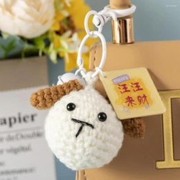 Porte-clés tête tricotée porte-clés adorable pendentif avec détail doux en acier inoxydable décor de sac exquis décoration cochon tigre