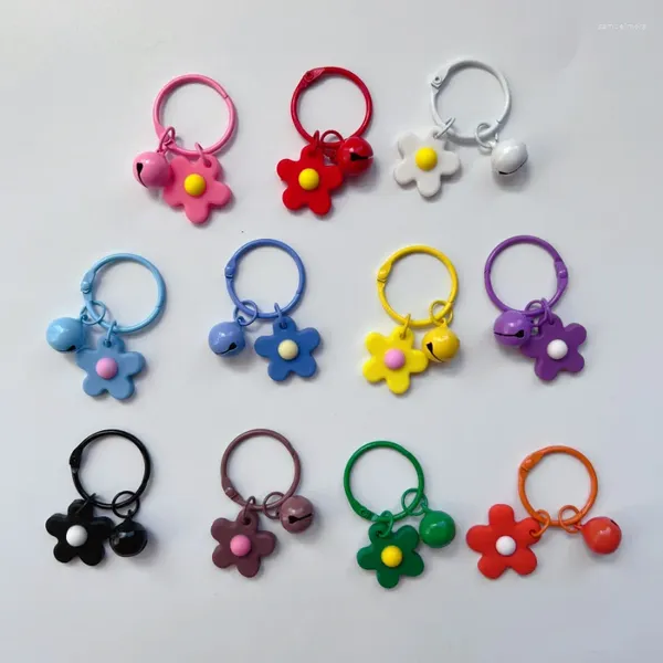 Porte-clés mode coréenne petite fleur de bonbon porte-clés pour femmes fille cloche porte-clés sac de voiture pendentif à breloques bijoux de fête cadeaux