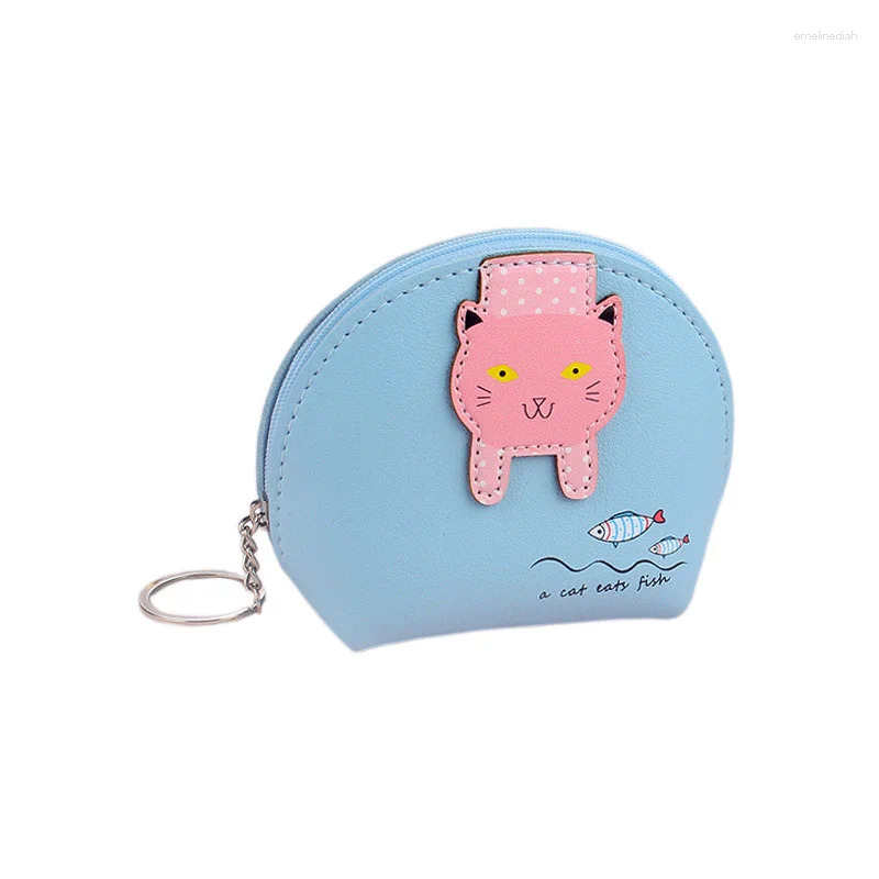 Keychains Korean Style Women Coin Purse handväska barn plånbok pengar väska gåva mode pu läder nyckelring