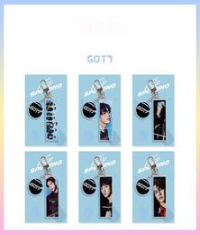 Porte-clés Kpop GOT7 Mark Jackson YoungJae BamBam YuGyeom JinYoung JB Acrylique PVC Porte-clés rectangulaire Étoile Même paragraphe Surround3852563