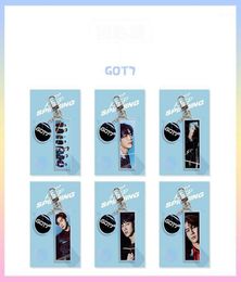 Porte-clés Kpop GOT7 Mark Jackson YoungJae BamBam YuGyeom JinYoung JB Acrylique PVC Porte-clés rectangulaire Étoile Même paragraphe Surround5974883