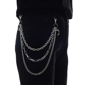 Llaveros Kpop cadena de bloqueo en los pantalones vaqueros mujeres Luna para hombres Unisex Egirl EBoy Harajuku accesorios estéticos góticos