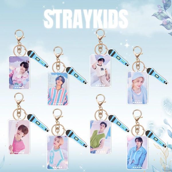 Porte-clés KPOP Stray Kids 5 étoiles 2 pièces Ensemble Merch Porte-clés pour femmes hommes Mode Acrylique Porte-clés Porte-clés Cadeaux Sac De Voiture Accessoires De Charme