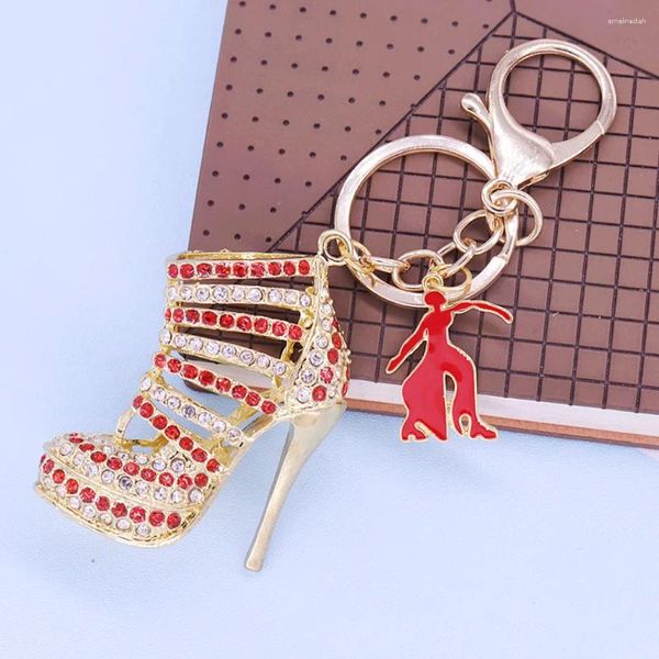 Porte-clés Lady High Heel Shoe Pendentifs Rouge Fortitude Soror Grec Detla Porte-clés pour femmes Sacs