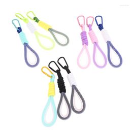 Sleutelhangers Lanyard Fluorescerende kleuren Telefoonband Mesh Landyard Voor tassen Gevlochten stroken Keycord Opknoping Broeken Accessoires Sleutelhanger