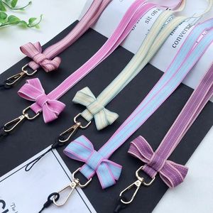 Keychains lanyard riem voor telefoon mooie boog-knoop cel anti-kosten sling ketting hangende nek touw werkende ID-kaart sleutelhanger