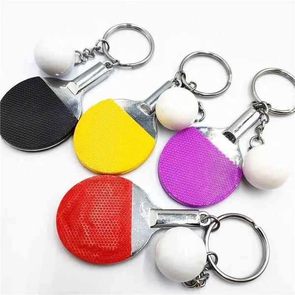 Keychains Lonyards 1 pièce 7 Color Sport Ping Pong Table Tennis Ball Badminton Bowling Keychain Chain Cleyring Ring Souvenir Gift Q240403