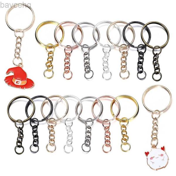 Keychains Lanyards 10 / 20pcs Couleur argenté Métal Metchain Anneau de clé RAGNE CLAGE CLÉ CLÉ HALSE DE CLÉS FEMMES MEN Men de bric