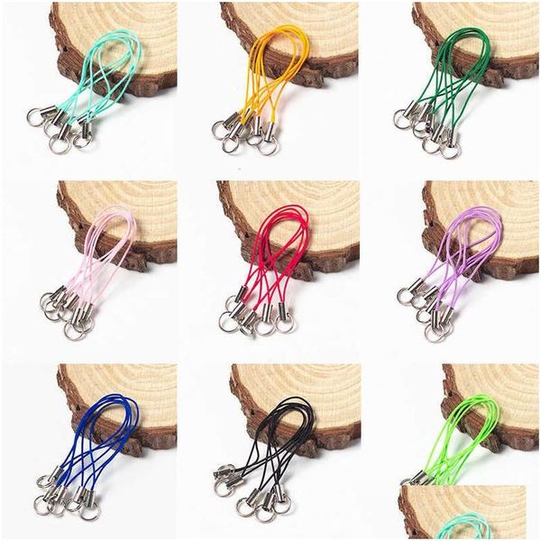 Llaveros Cordones 100 Unids Colorf Cordón Titular Llavero Cierre Cordones Cuerda DIY Ganchos Teléfono Celular Str Charms Bolsa Colgante Accesorios L Dh1T6