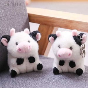 Porte-clés longes 12 cm vache en peluche poupée animaux en peluche jouets pour enfants bébé enfants cadeaux en peluche pendentif porte-clés garçons enfants cadeau d'anniversaire ldd240312