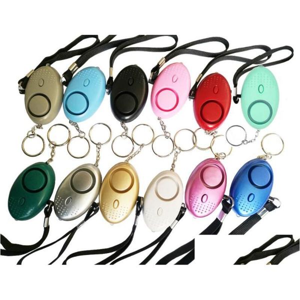 Keychains Lanyards 130 dB Forme d'oeuf Alarme d'autodéfense Keychain Pendant Personnalisez la lampe de poche personnelle SAFTY CLÉ CLÉ CHAMP CHARDE CEYRI DH0QG