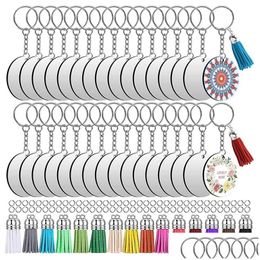 Keychains Lanyards 150pcs Sublimation Blanks Bk Ornement Set pour l'artisanat Bijoux Faire 220914 Drop livraison d'accessoires de mode Dhoju