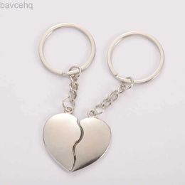 Keychains Lonyards 1pair demi-couple Keychain Love Heart Car Key Rings Chain pour les souvenirs d'anniversaire Souvenirs Saint Valentin Lovers Girlfriend D240417