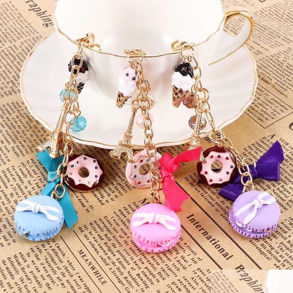 Keychains Lanyards 1pc Rignestone Nice gâteau arons Chaînes Novelty Fashion Charm Femmes Men Diy ACCESSOIRES DÉCORATION