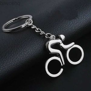 Keychains Lanyards 1 stcs Sport Man Keychain Metal Bicycle Bike Cycling Riding Keyring Key Chains hangende accessoires D240417