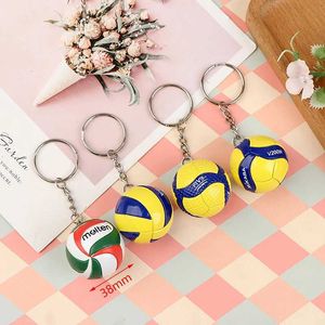 Keychains Lanyards 1xfashion PVC Volleyball Keychain Decoration Commercial Gift Ball Ball Sports Mens and Womens Q240403