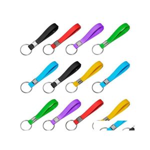 Sleutelhangers lanyards 200 kleuren sile armband sleutelhanger aangepast logo en kleur siles auto sleutelhanging hanger sieraden armbanden drop dhkit