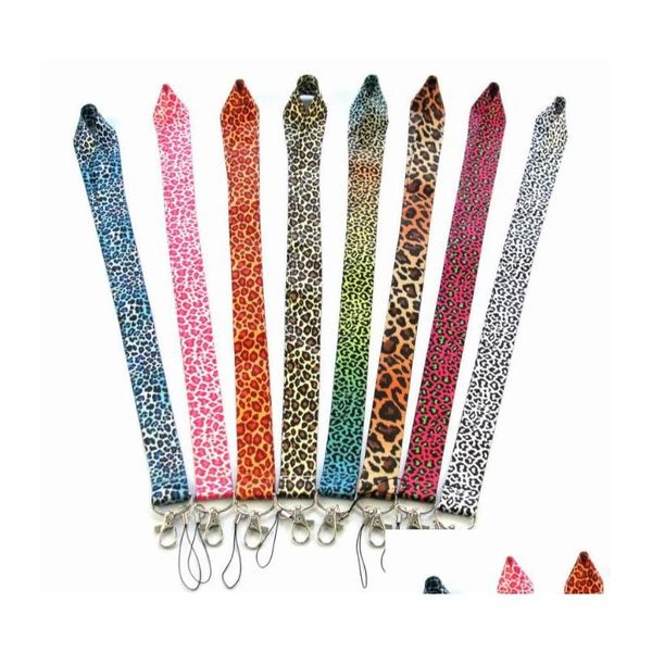 Porte-clés Lanyards 2021 Lot Mix Leopard Imprimer Sangles Téléphone Lanyard ID Badge Titulaires Mobile Cou Porte-clés Drop Livraison Mode Ac Dhqdb