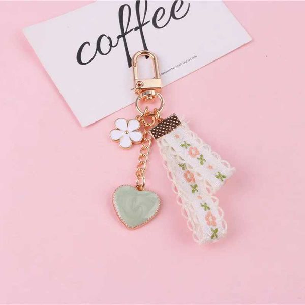 Keychains Lanyards 2023 Nouveaux charmes mode dentelle de dentelle de fleur de fleur Keychain mignon pavage de clés de clés pour femmes clés clés clés femelles