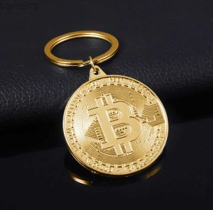 Keychains Lanyards 2023 NOUVEAU BITCOIN KEYCHAIN MUSIC Band Keyring Pendant Femmes and Men Bijoux Collection D240417