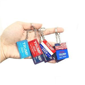 Porte-clés Longes 2024 Trump Porte-clés Campagne électorale américaine Slogan Porte-clés en plastique Porte-clés Drop Delivery Accessoires de mode Dhabv