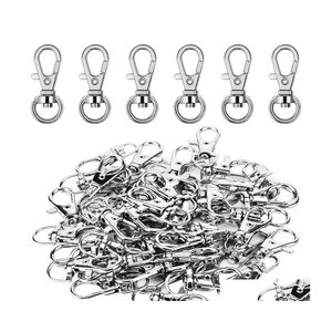 Keychains lanyards 300 -stuk sier siere snap hooks o sleutelringen met open springring metalen kreeft sluit gespik Keychain voor Craft D Dhlbe