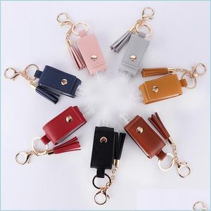 Sleutelchains lanyards 30 ml draagbare hand sanering fles sleutelhanger houder reinigingsmiddel cosmetische container verwijderbare reis er 13 kleuren d dhmkp