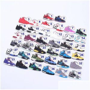 Keychains Lanyards 38 Couleurs Sneakers Chaussures pour hommes Femmes 4 génération de basket-ball Gym de gymnas Cléfr