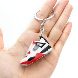 Llaveros Lanyards 3D Mini zapatos de baloncesto Aj Three Nsional Keychain Star Sneakers Colgante Coche Personalidad Creative Bag Small Drop Smtpx