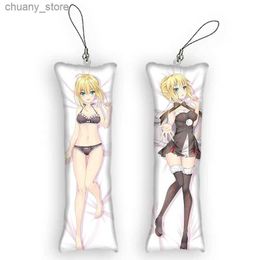 Keychains Lanyards 4x12cmfate Stay Night Altria Pendragon Dakimakura Mini Keychain mignon Anime Keychain décor Pendant Otaku sac à dos Pendant Y240417