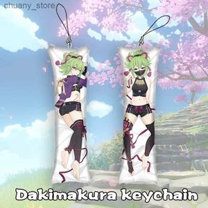 Keychains Lanyards 4x12cmgenshin Impact Mini Kuki Shinobu Keychain Anime Body Pillow Pendant Pendre Cosplay Anime Keychain Y240417