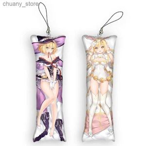 Keychains Lanyards 4x12cmgranblue Fantasy Dakimakura Keychain dubbelzijds gedrukte mini anime body kussenzak hanger schattig cadeau y240417