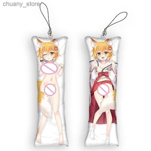 Keychains Lanyards 4x12cmhe utile renard utile Senko-San Dakimakura mini portefeuille mignon anime clés de la chaîne de clés Pendant Otaku cadeau sac à dos y240417