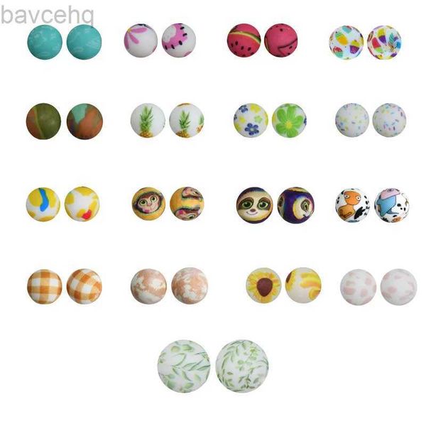 LANYARDES DE CONJUNES 50 PPCS 15 mm New Chrysanthemum Monkey Patrón de mono dorado Grado Beeds Silicone Beads Diy Making Key Ring Accesorios de llave D240417